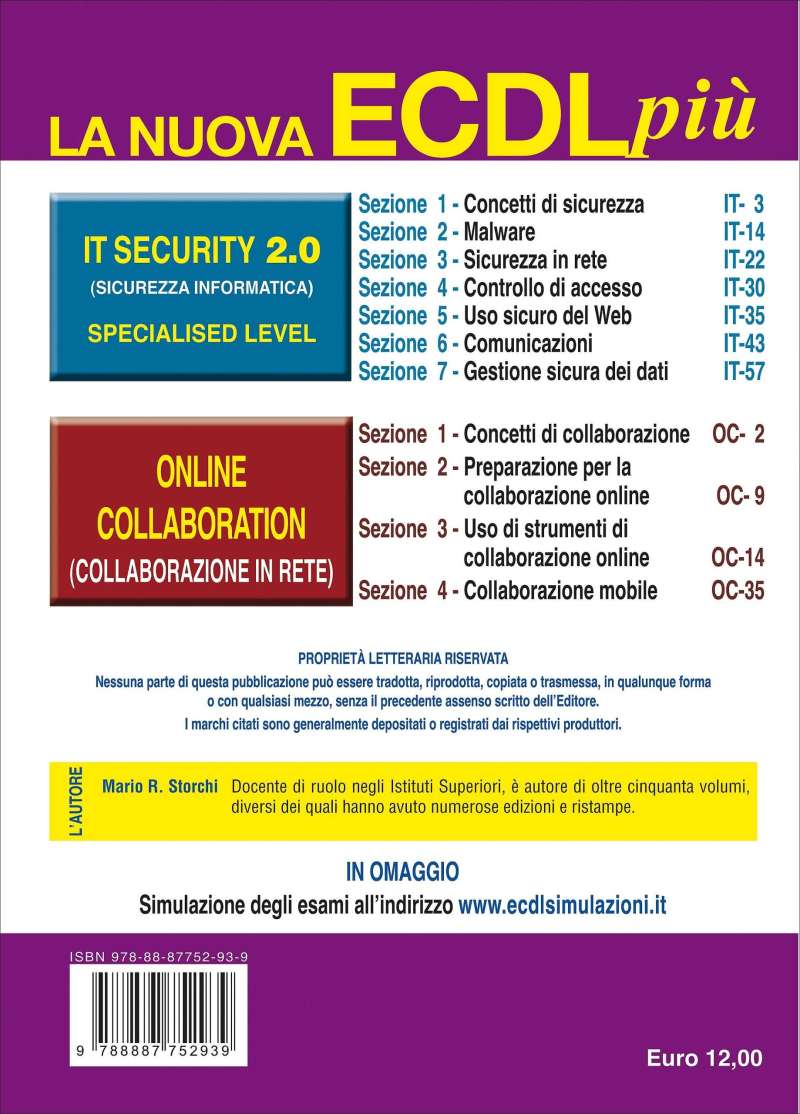 prima e quarta di copertina del volume "ECDL+ IT Security 2.0 & Online Collaboration"